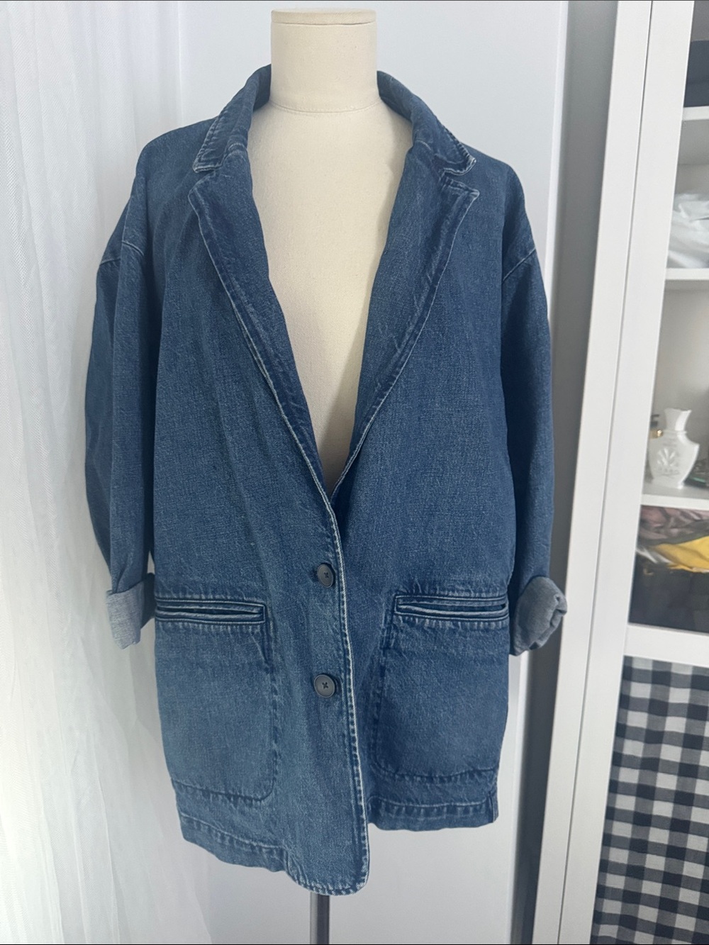 GAP Dark Blue Denim Oversized Blazer